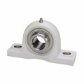 Iptci Pillow Block Ball Brg Unit, 35 mm Bore, Thermoplastic Hsg, SS Insert, Set Screw, 2 Tri Lip Seals SUCTP207-35MMNL3